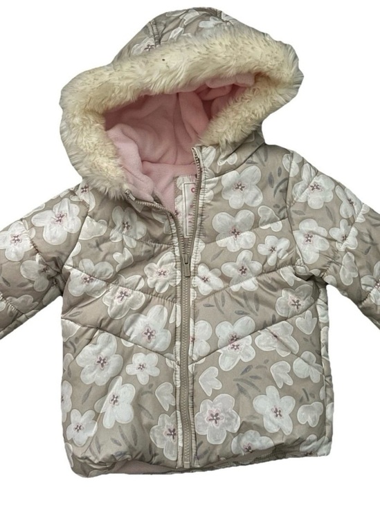 Other - Toddler Girl Beige Floral Puffer Jacket Winter Size 4T
